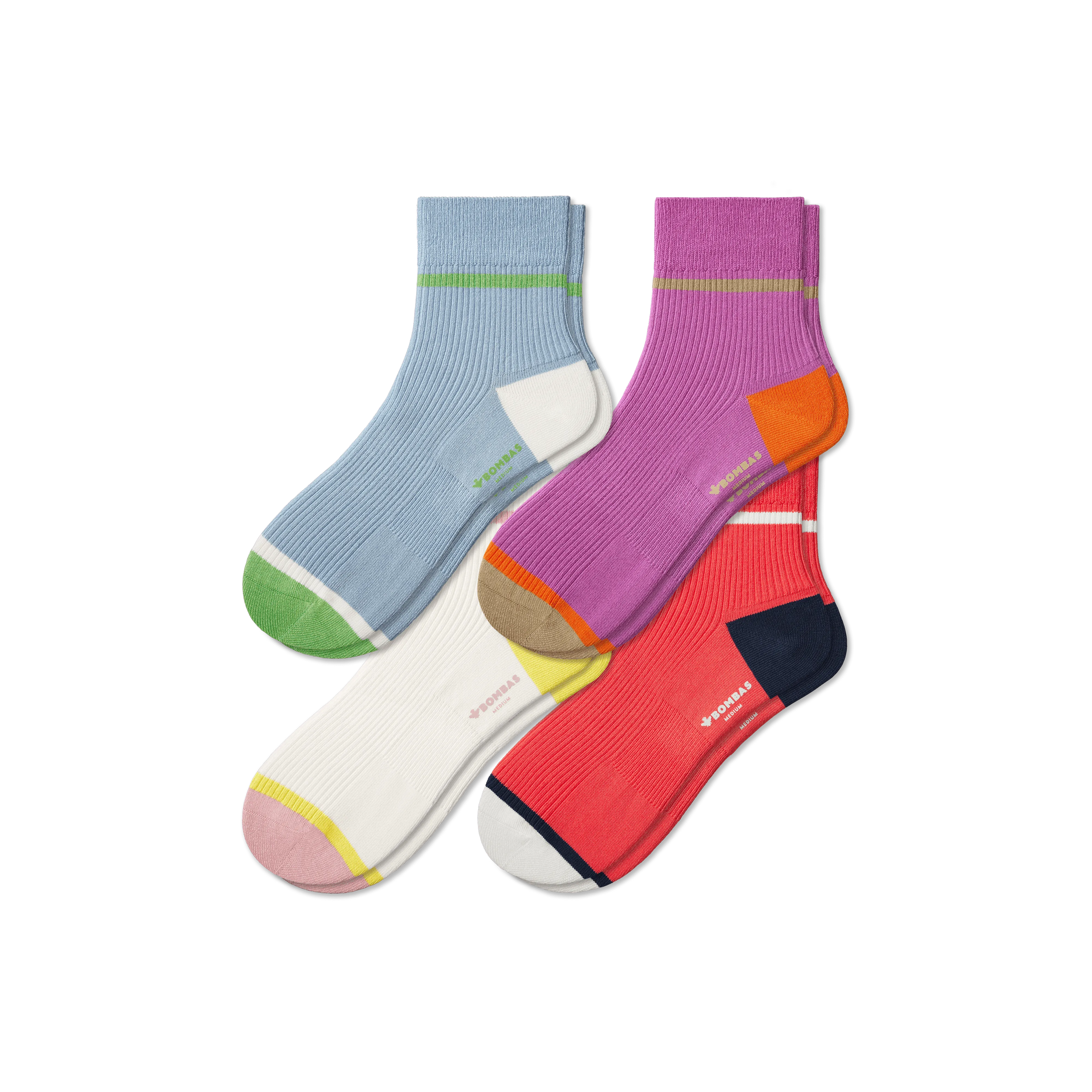 Women's Lightweight Ribbed Quarter Sock 4-Pack