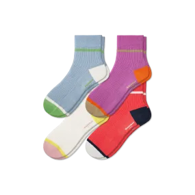 Women's Lightweight Ribbed Quarter Sock 4-Pack