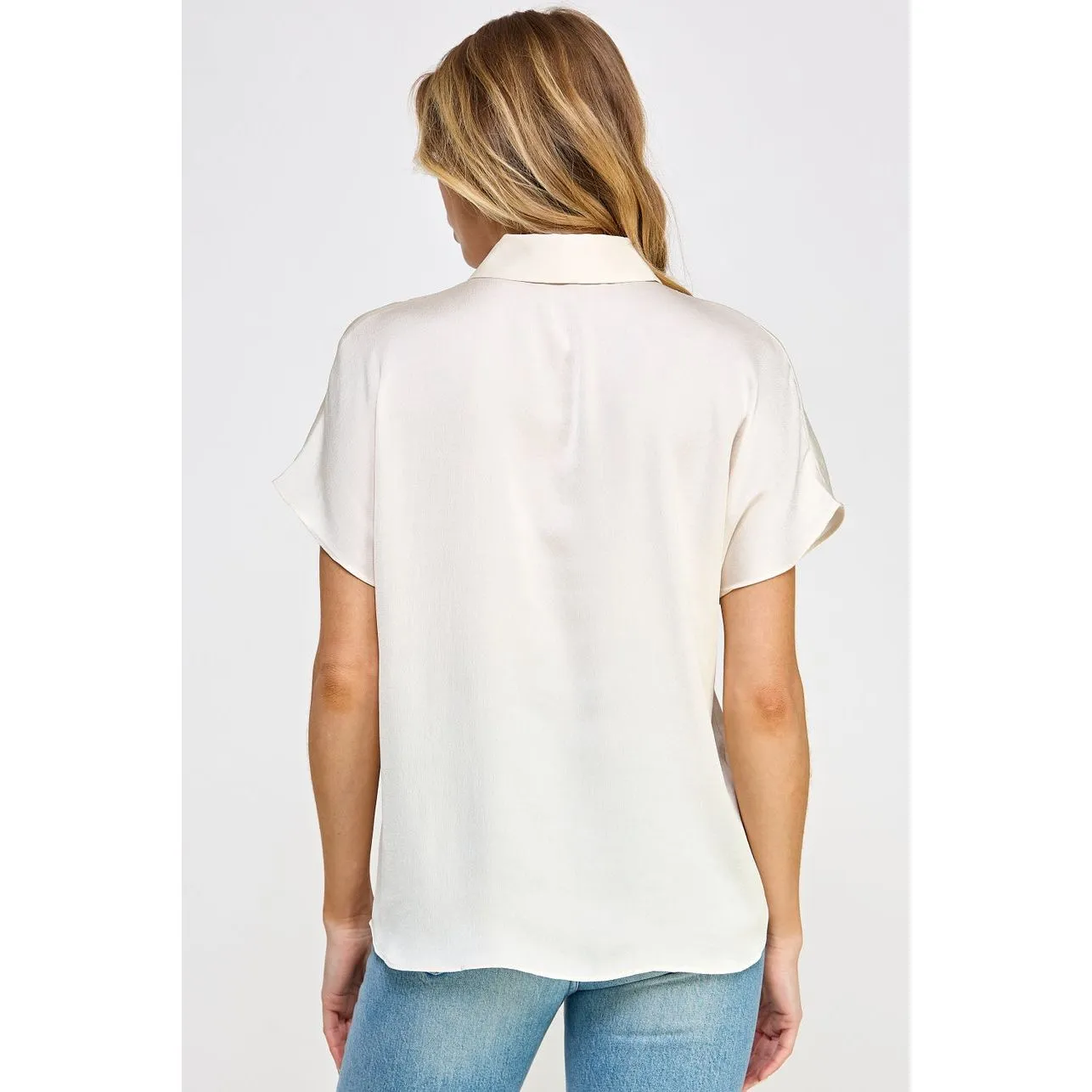 Yanya Cream Short Sleeve Ellison Top